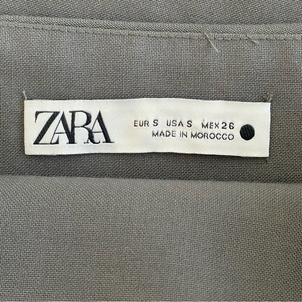 ZARA Long Dress Khaki Gray with Tanks ZW COLLECTION WOOL Blend RUCHED Size: S - Picture 11 of 16